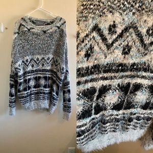 Plus size fuzzy sweater